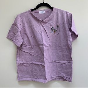 Purple embroidery tee